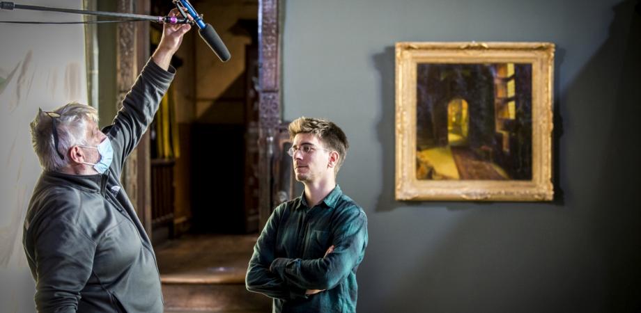 Justin Glaie in de Grote Zaal van het Vleeshuis Justin Glaie in de Grote Zaal van het Vleeshuis